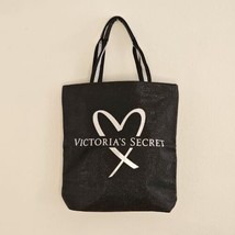 Victoria’s Secret Tote Bag Silver &amp; Black Glitter Metallic Shopper Bag - $29.95