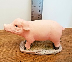 Pink Pig Hog Figurine Polystone Greenbrier International Farm Animal* - £6.99 GBP
