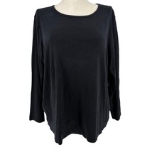 St. John&#39;s Bay Shirt Womens 3X Black Long Sleeve Tagless Comfortable - £14.81 GBP