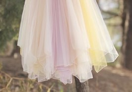 Tiered Tulle Skirt Outfit Pink Yellow Ballerina Skirts Tulle Tutu Skirt Custom image 5