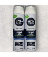 2 x Nivea Men Sensitive Skin Shave Gel Comforts &amp; Protects 7oz Each NEW - €19,76 EUR