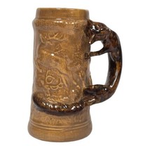 Vintage Ceramic Fox Handle 6.5&quot; Stein Collectible Animal Theme Barware Beer Mug - £14.05 GBP