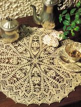 Panache Floral Acanthus Ruby Doilies Round Tray Mat Pillows Crochet Patt... - $9.99