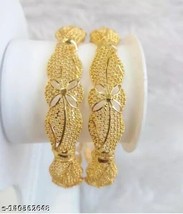 South Indian Women 2 pcs Bangles/ Bracelet Gold Plated Fashion Wedding J... - £27.00 GBP