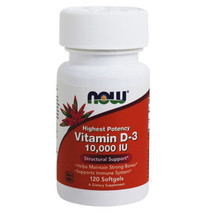 Now Vitamin D3 10,000 IU, 120 Softgels - $14.55