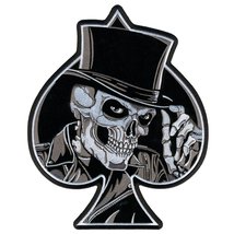 Hot Leathers Top Hat Skull Patch (8&quot; Width x 1&quot; Height) - £16.01 GBP
