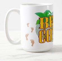 Beach Cowboy Bare Footprints Disappearing Image 15oz Coffee Mug - £18.27 GBP