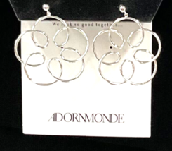 Adornmonde flower shaped silver plated earrings free shipping  J018 - £45.10 GBP