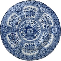 Antique Minton Nankeen Semi China Luncheon Plate Blue &amp; White Chinese In... - £36.85 GBP