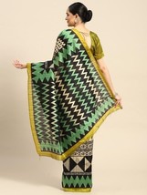 Art Silk Geometric Printed Traditional Saree With Blouse Piece Sari Indian - £15.66 GBP