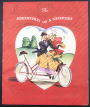 VTG GB Tandem Bike Adventures of a Valentine Greeting Card w/ Pink Cloth... - $21.34