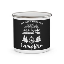 Personalized 12oz Black Enamel Campfire Mug | Nature Lovers Gift - £16.11 GBP