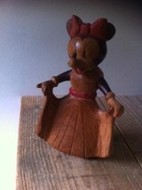 Extremely Rare! Walt Disney Minnie Mouse in Gala Dress Wooden Figurine Statue - $180.00