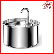 Durable Silver Pet Water Dispenser – Automatic Stainless Steel Fountain ... - $32.97