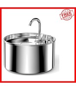 Durable Silver Pet Water Dispenser – Automatic Stainless Steel Fountain ... - $609.43 MXN