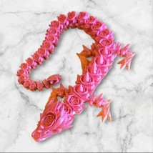 3D Printed Pink Roses Dragon 12 In Articulated  - $14.36