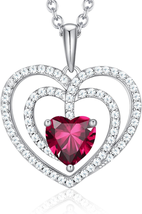 Gift for Women Girl Wife Mom, 925 Sterling Silver Birhtstone Necklaces for Women - £19.72 GBP