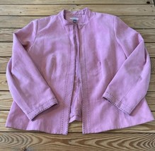 Dress barn Women’s Open front cardigan Faux Suede Jacket Size 14/16W Pink AH - £15.42 GBP