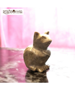 Cat sculpture in green alabaster hard stone - $824.95 MXN