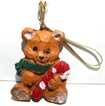 Christmas Brown Teddy Bear Christmas Tree Ornament 1 3/4&quot; tall   miniature - £3.08 GBP