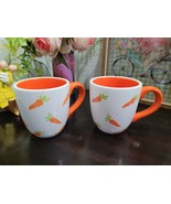 Easter Terramoto Ceramic Carrot Orange Coffee Mugs Decor Set of 2 NEW - £27.88 GBP