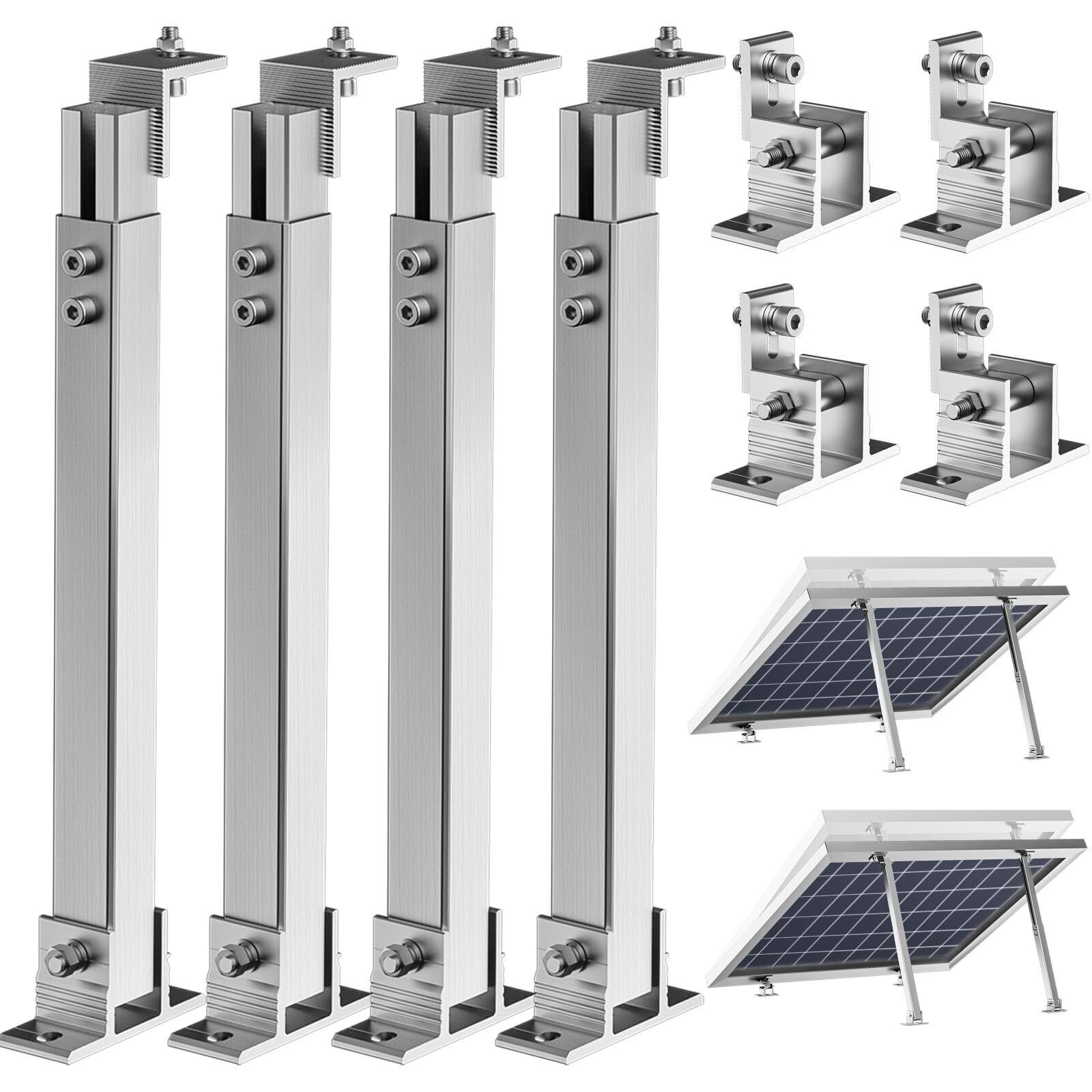 WOEFSTE 2 Set Adjustable Solar Panel Tilt Mount Brackets Aluminum Alloy ... - $135.44
