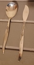 Oneida La Rose Butter Knife 6.75&quot; and Sugar Spoon Wm A Rogers Stainless - $10.00