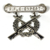 Rifle Expert Badge Pin Sterling Silver Vietnam US Marine Corps Rifleman HH - £26.58 GBP