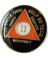 2 Year AA Medallion Orange &amp; Black Tri-Plate Chip II - $25.79 CAD