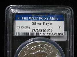 2013 W SILVER AMERICAN EAGLE PCGS GRADED MS 70 SUPER NICE! WEST POINT MINT - £46.37 GBP