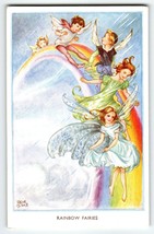 Fairies Postcard Fairy Sprites Ride Rainbow Fantasy Rene Cloke Valentine... - $16.15