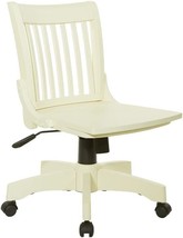 Osp Home Furnishings Deluxe Wood Bankers Armless Desk Chair With, Antique White - £177.41 GBP