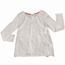 Skylar &amp; Jade Boho Peasant Sheer Lace Blouse Womens Size Medium - £10.66 GBP