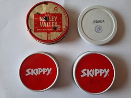 Lot 4 Vintage Jar Lids Skippy Peanut Butter Nalley Valley Original Prices On Lid - £7.89 GBP