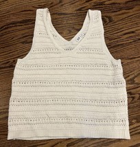 Gap Factory Women’s Sleeveless Crochet Tank Sweater Ivory Size Medium - £15.79 GBP