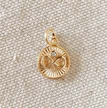 18k Gold Filled Infinity Charm Spokes From Center to Edges Pendant Solitaire Cub - £7.05 GBP