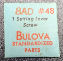 Genuine NOS Bulova Cal. 8AD Watch Setting Lever Screw Part# 48 - $10.88