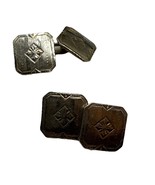 Antique Cufflinks Parks Bros &amp; Rogers Ornate Art Deco Clover Horseshoe Mark - $454.78 MXN