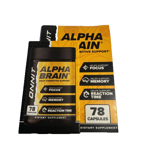 alpha brain onnit focus memory  78 caps exp 03/27 - $24.27