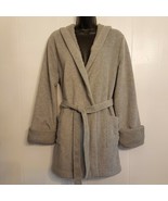 Old Navy Fuzzy Bath Robe size XS Spa Wrap Gray Polyester Fleece Lounger ... - $18.81