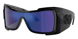 Versace VE4451 GB1/55 Sunglasses Black Dark Grey Mirror Blu Electric - $372.00