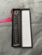 Victoria&#39;s Secret Gold Tone Pave Crystal Toggle Angel Bracelet 1990’s NIB - $11.43