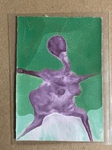 Tonito Original ACEO painting on CANVAS.Unique art.Dancing wild figure.Organic - £14.90 GBP