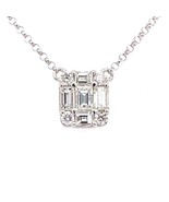 Rounds 0.65ct Natural Diamonds Pendant Necklace 18K Solid Gold G VS2 Square - £2,143.27 GBP