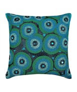 Beads 16&quot;x16&quot; Silk Blue Decorative Pillows Cover, Sea Tornado - $857.22 MXN+