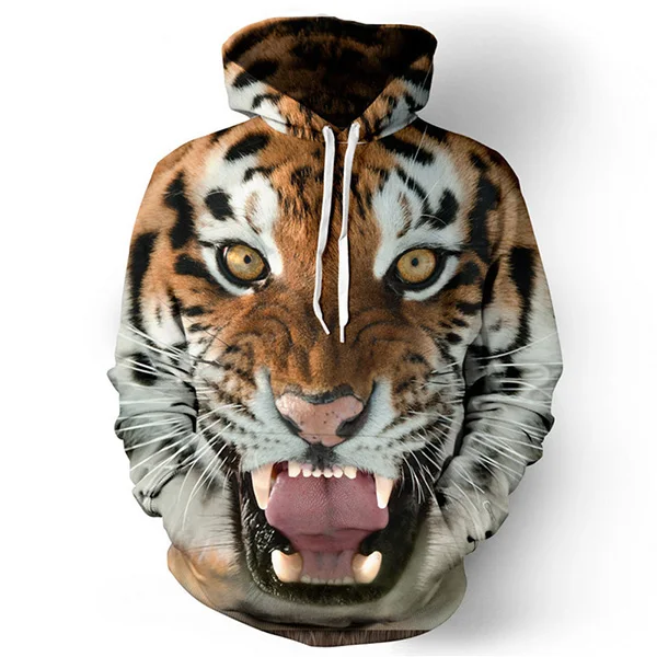 Men&#39;s hoodies  men funny 3D Tiger Lion fashion harajuku  S-3XL printed hoodie me - £105.60 GBP