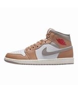 Air Jordan 1 Mid Men's Shoes (Hemp/White/College Grey/Fire Red) Size 12 New - $123.74
