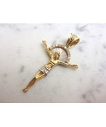 Vintage Estate 14K Gold CZ Religious Jesus on Cross Pendant 8.2g E856 - €905,64 EUR
