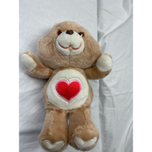 Kenner Care Bears Plush TenderHeart Tan Brown Heart Badge 1980s Pop Culture 12&quot; - £14.23 GBP