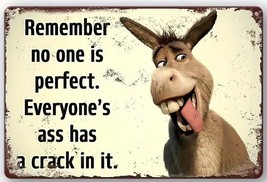 Remember No One is Perfect Humorous Novelty Metal Sign 12 x 8 Wall Art - £7.26 GBP